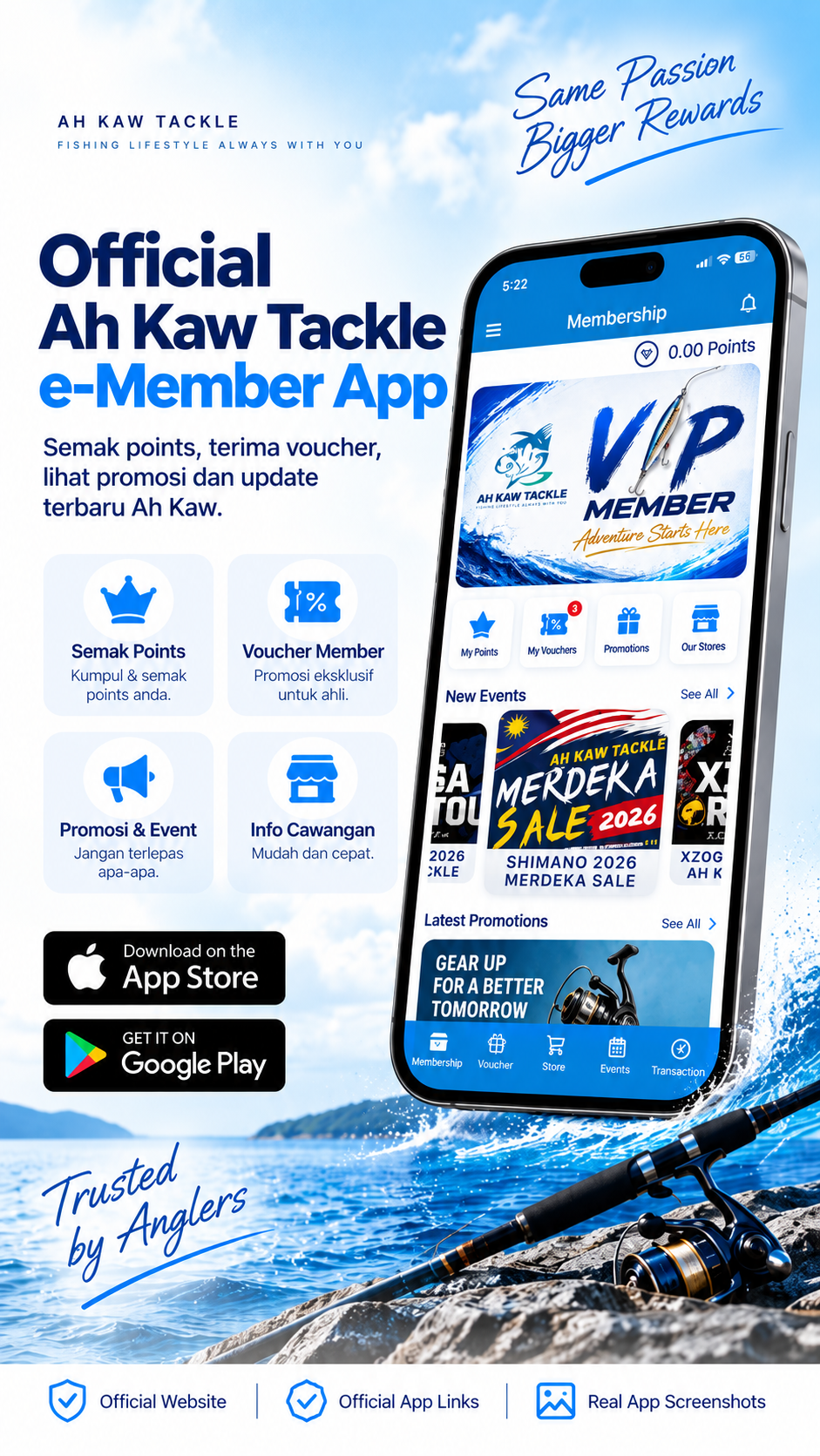 Official Ah Kaw Tackle e-Member App